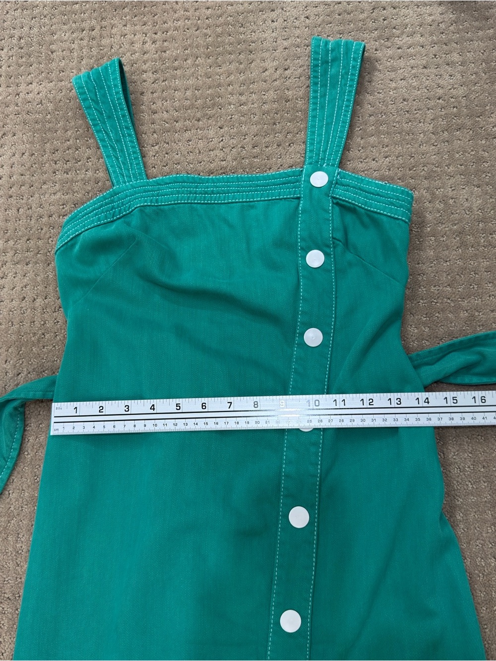 Maeve by Anthropologie Emerald Green Button-Front Midi Dress with Belt - Picture 10 of 12